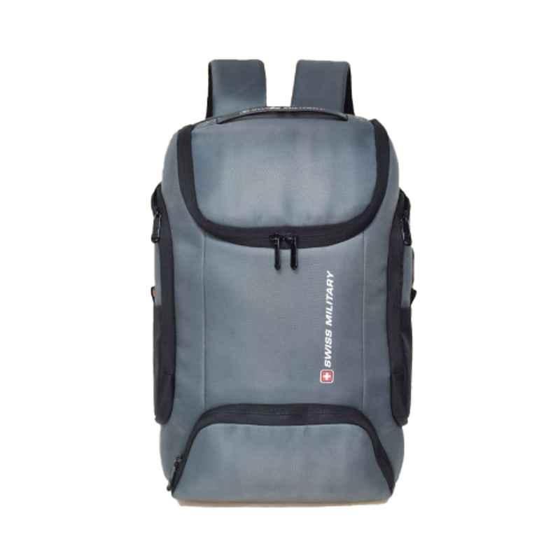 Swiss Military 21 Litre Polyester Grey xxlarge Laptop Backpack with USB & C-Type Charging Port, HELIUM_LBP115_GRY_21LTR