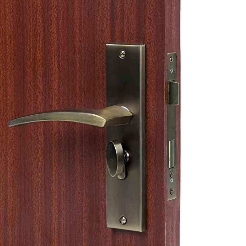 Handle Waala Lobos 8 inch 60mm Stainless Steel Antique Brass Finish Cylindrical Plate One Side Key Mortise Door Lock Set