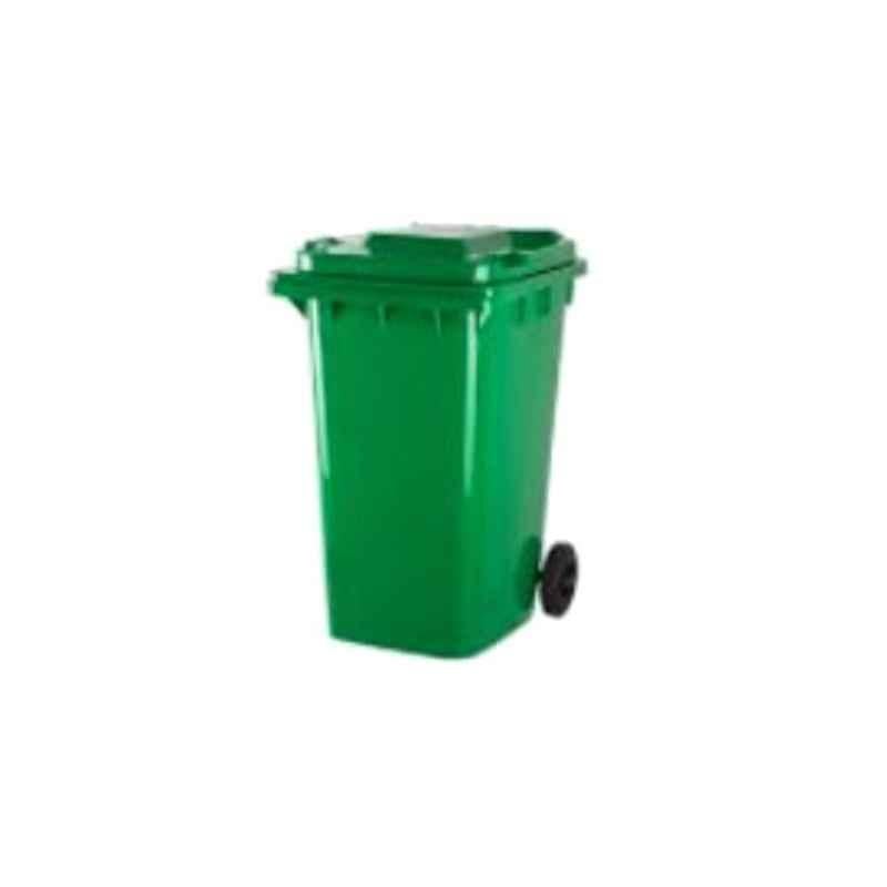 Delta 240L Green Plastic Dustbin with 2 Wheels, DWB-240-REG-G
