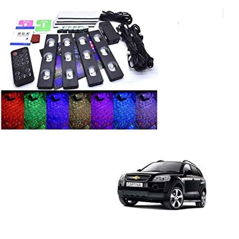 Kozdiko 4 Pcs 7 Colour Seat Bottom Car Star Light Kit with Remote Control For Chevrolet Captiva