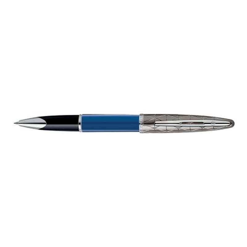 Waterman Blue Ink Carene Contemporary Blue & Gun Metal ST Roller Ball Pen