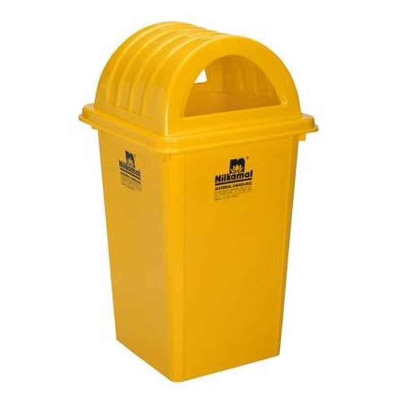 Nilkamal 80 Litre Yellow Virgin Plastic Dustbin, RFLB80L1, Dimension: 75x43x43 cm (Pack of 2)