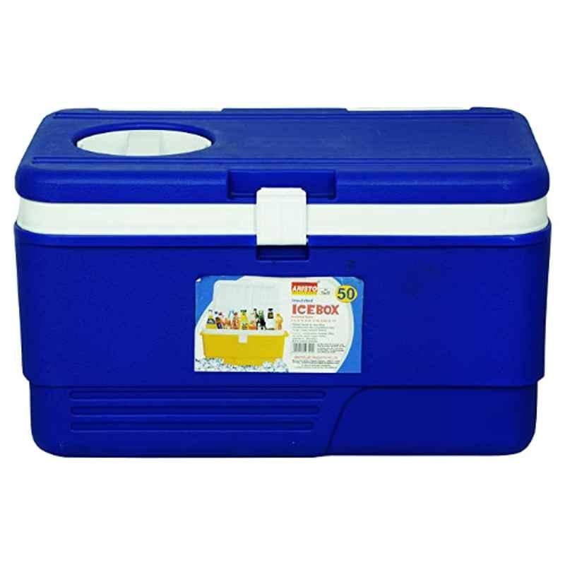 Aristo 50L Blue Plastic Insulated Chiller Ice Box with Vent Lid