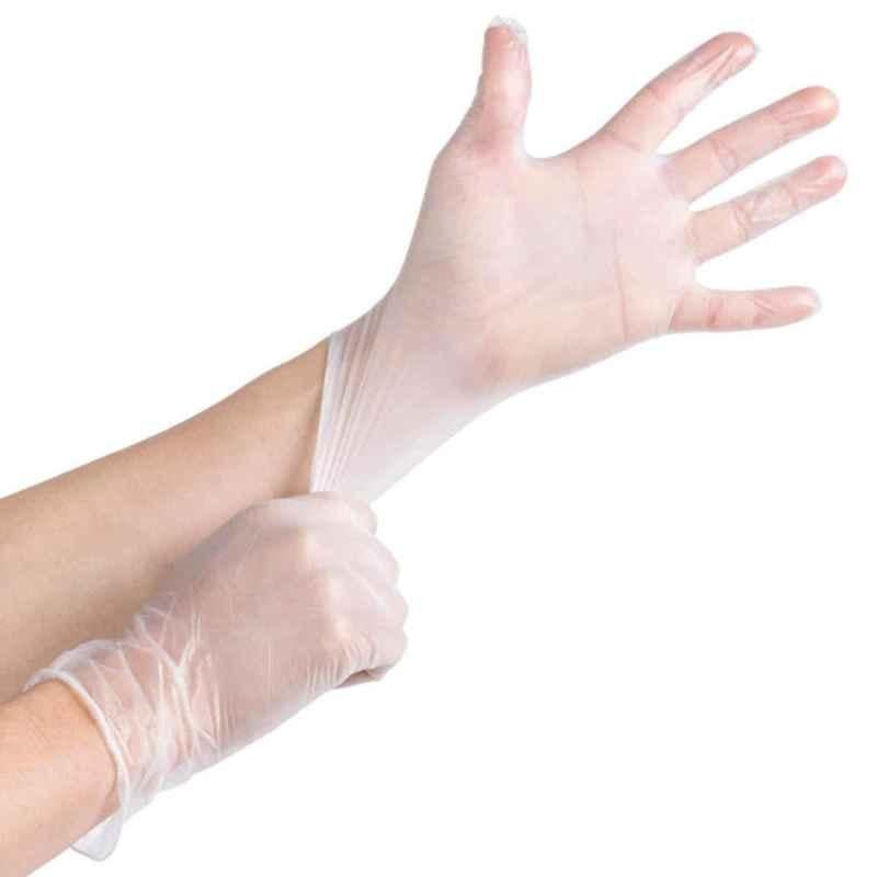 Mastership 100 Pairs 10 inch Vinyl Clear Examination Hand Gloves Box (Pack of 40)