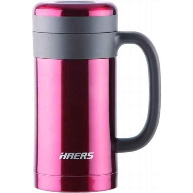 Haers 450ml Stainless Steel Red Vacuum Mug, HBG-450-13-RED (Pack of 2)
