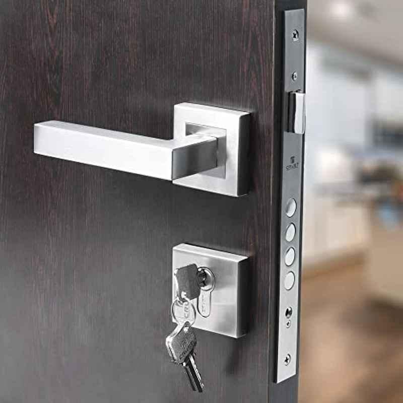 Voltizi Altroz Stainless Steel Matt Finish Mortise Bedroom Door Lock Handle Set with 3 Keys for Home, Office & Hotel