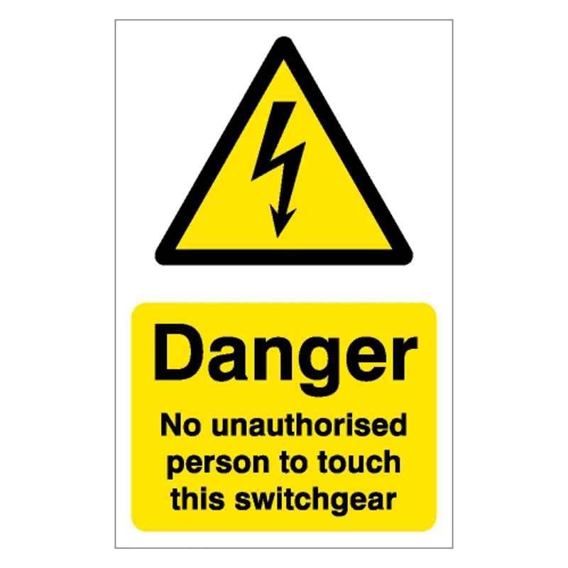 SUNSIGNS 400x600mm Vinyl & Acrylic Sandwich Danger No Unauthorised Touch This Switchgear Signage, SN0032VNLM1HPIDAP