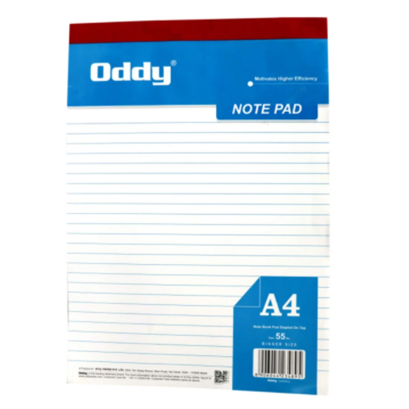 Oddy 1/6 inch B5 White Writing Paper Pad, WPB580 (Pack of 10)