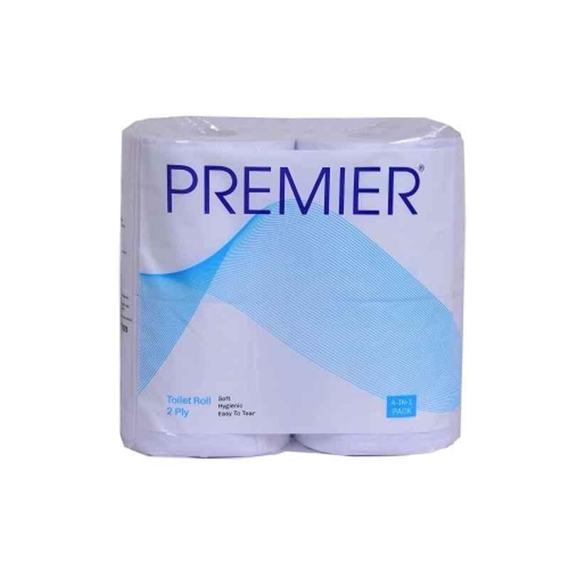 Premier 4 Pcs 320 Pulls 2 Ply Toilet Tissue Paper Roll Set