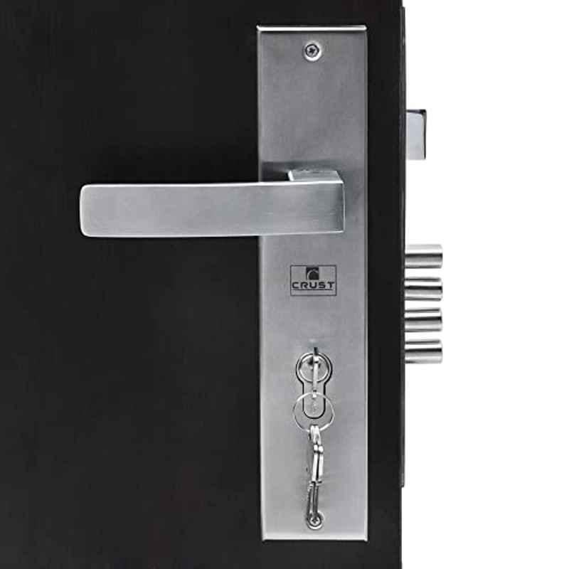 Homexpert LB-10001 10 inch Stainless Steel Silver Cylindrical Plate Both Side Key Mortise Door Lock Set