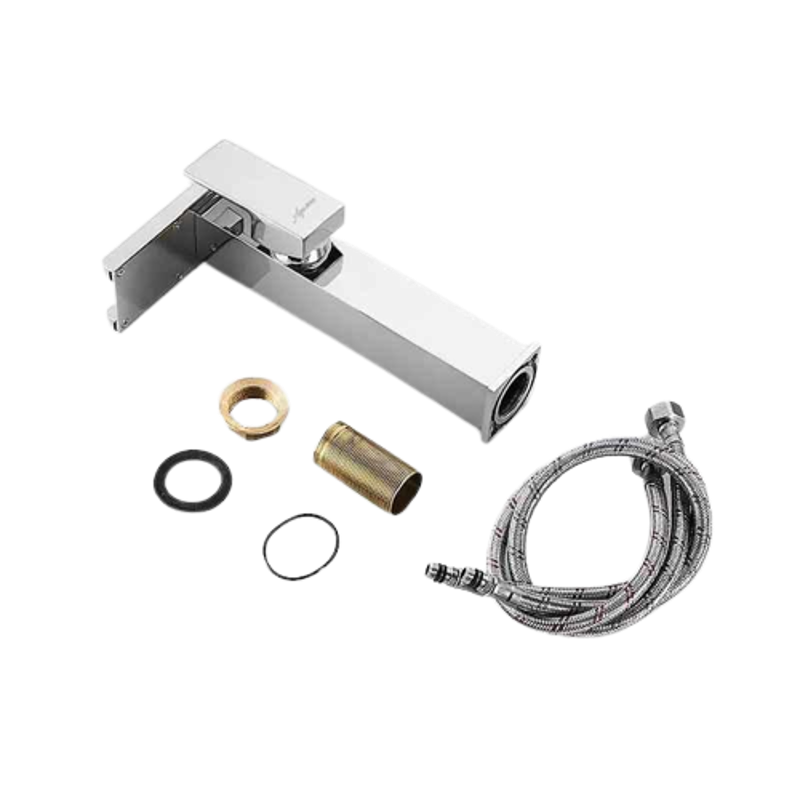 Aquieen Luxury Series Brass Chrome Finish LED Waterfall Extended Basin Mixer Tap for Hot & Cold