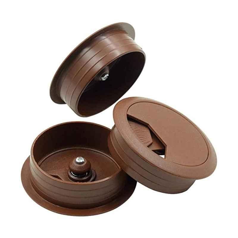 Galaxy Plastic Brown Wire Manager for Computer Table (Pack of 3)