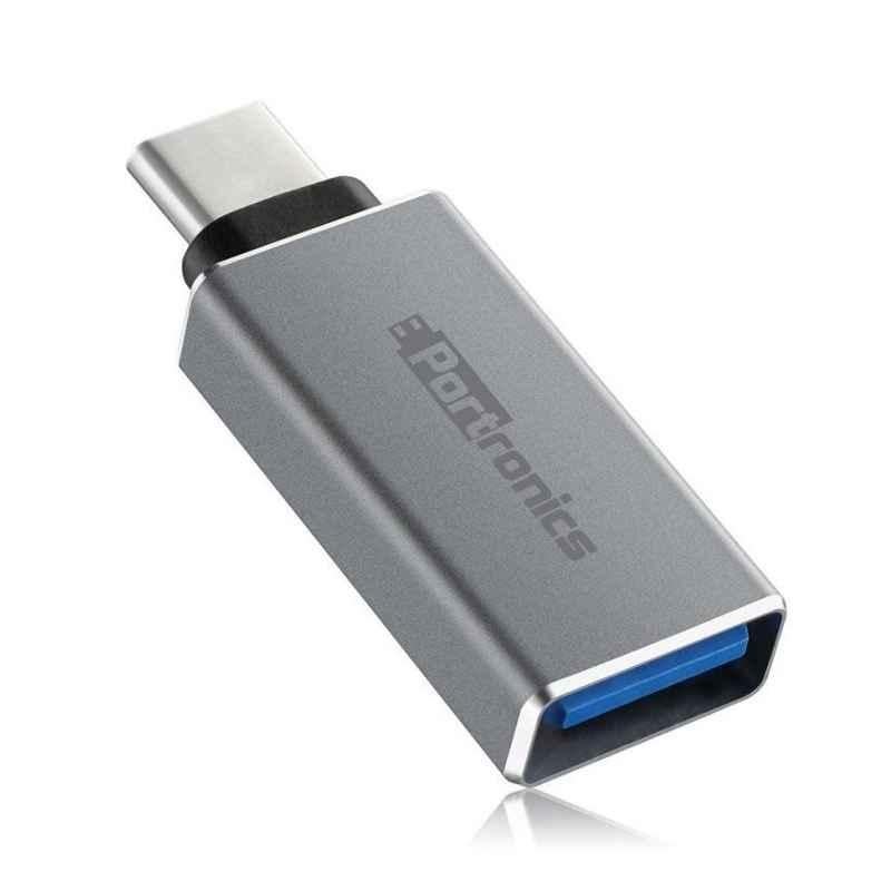 Portronics POR-602 Silver Grab-X Type-C to USB 2.0 Connector (Pack of 5)