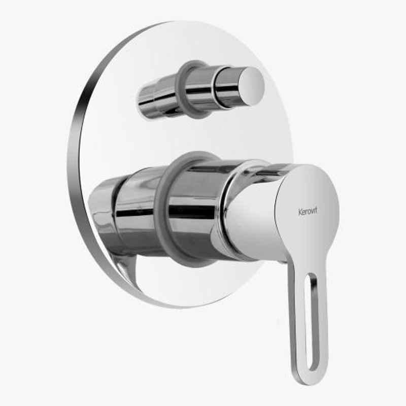 Kerovit Curve Silver Chrome Finish Single Level 2 Inlet High Flow Diverter Trims, KB1711037