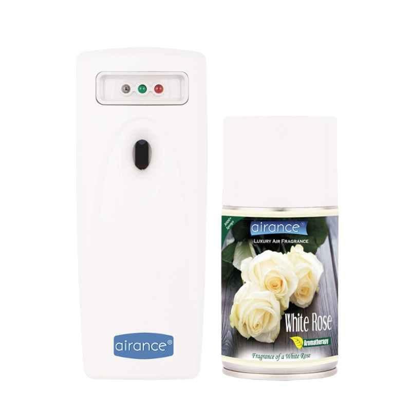 Airance Automatic Air Freshener Dispenser with 250ml White Rose Refill Bottle, Air-CMB-DISP-LED-A3-WR-14