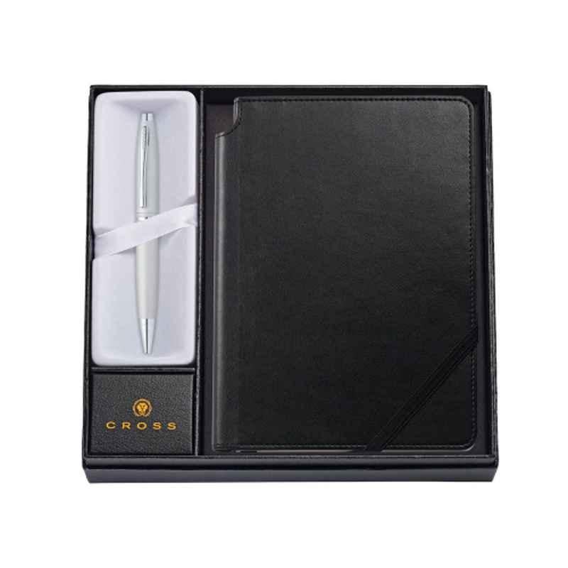 Cross Calais Black Ink Ballpoint Pen with 1 Pc Journal Notebook & 1 Pc Black Refill Set, AT0112-16/1M