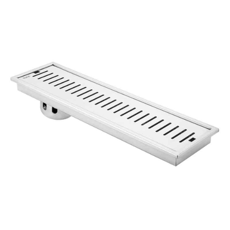 Ruhe 48x4 inch Stainless Steel 304 Matt Finish Vertical Shower Drain Channel with Cockroach Trap, 16-0112-20