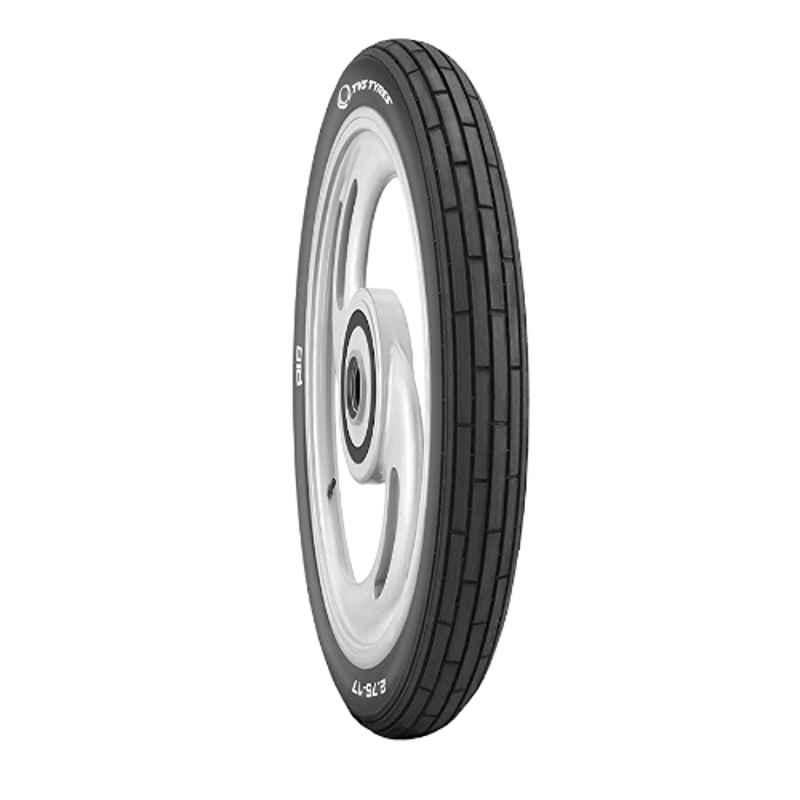 TVS Eurogrip 2.75-17 41P 4PR?RIB Plus Tube Type Black Front Bike Tyre, 3MCY90277RP410