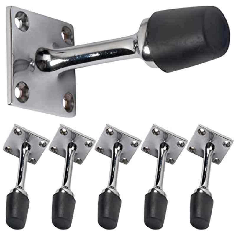 Screwtight 3 inch Zinc Chrome Plated Wall Mounted Door Stopper, Z230101CP-6 (Pack of 6)