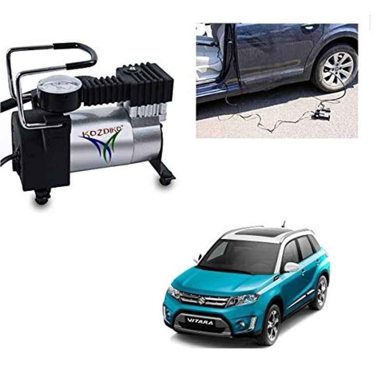 Kozdiko 12V DC Heavy Duty Metal Tyre Inflator for Maruti Suzuki Vitara Brezza, Tyre_Inflator_D106