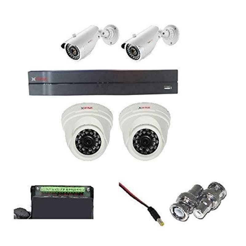 CP Plus 2MP 2 Pcs Dome & 2 Pcs Bullet White & Black Camera with 4 Channel DVR & Hard Drive Kit