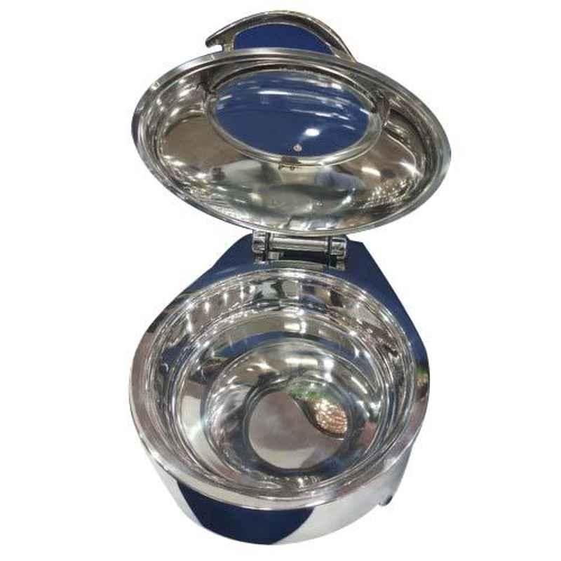 Indian Stainless Steel Round Hydraulic Induction Chafing Dish, for Food Warming, Capacity: 7L