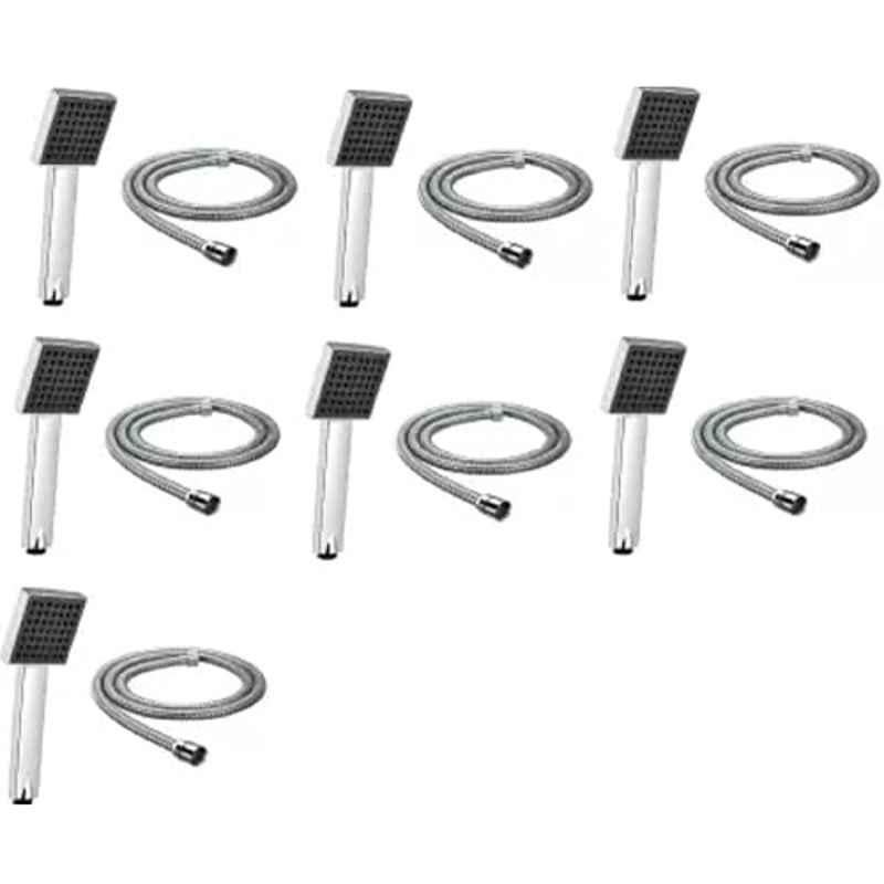 Logger Stainless Steel Multicolour Hand Shower with Shower Tube (Pack of 7)