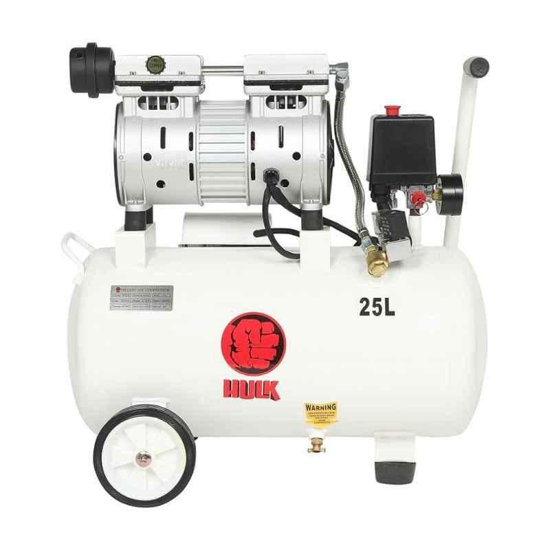 HULK 25 Litre 1HP Iron Oil Free Air Compressor with Copper Winding, OFC25