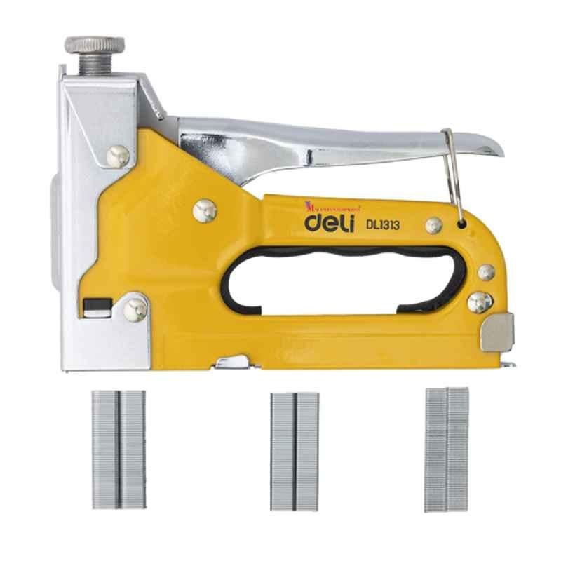 Deli 8mm 3 In 1 Yellow Heavy Duty Staple Gun, DL1313