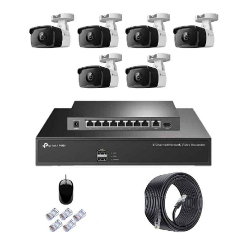 TP-Link VIGI C320I 2MP Outdoor Network IP Combo Kit with 8 Channel NVR, 6 Cameras, 10 Port POE Switch, D-LINK 100M LAN Cable & Connectors