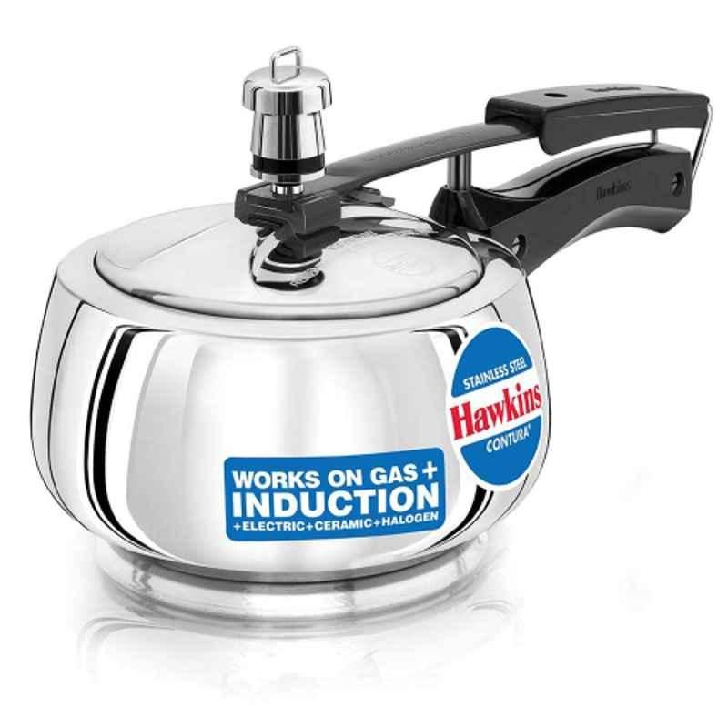 Hawkins Contura 1.5L Stainless Steel Silver Pressure Cooker, SSC15