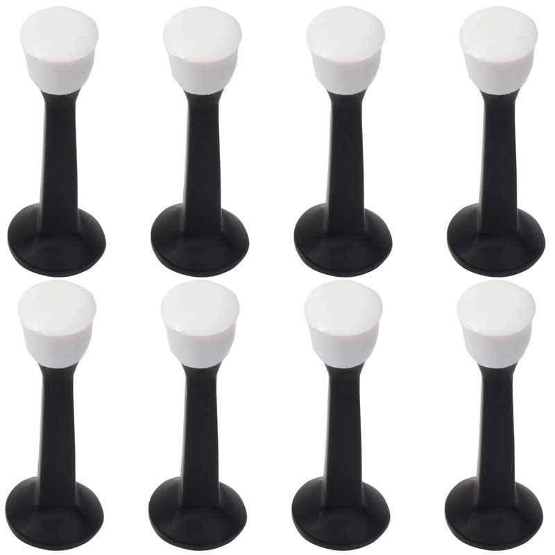 Screwtight 3 inch Zinc Black Powder Coated Wall Mounted Door Stopper, Z230403BLK-8 (Pack of 8)