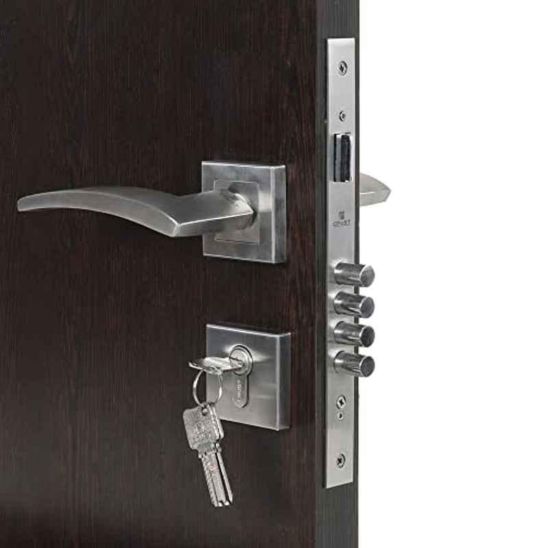 Handle Waala Rose Lobos-R-OSK Stainless Steel Silver One Side Key Mortise Door Lock Set