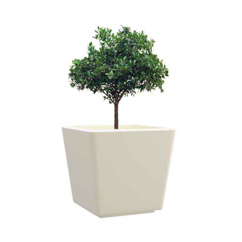 Yuccabe Italia 10 Inch Square Pleasant White Hybrid Polymer Planter, YUCCABE-GK111010