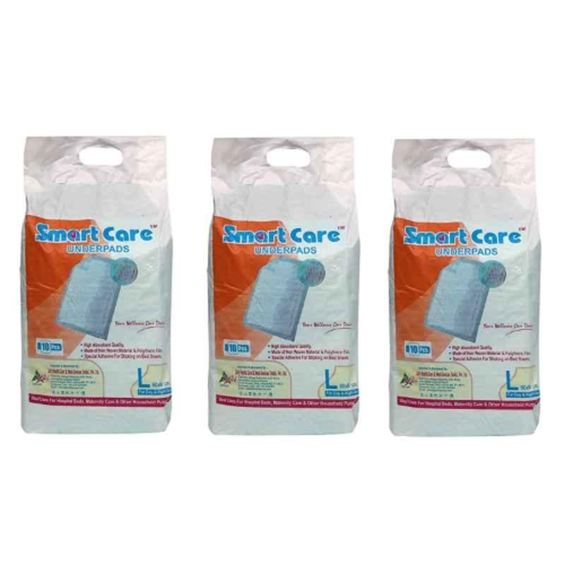 Smart Care D-11 10 Pcs 60x90cm Adult Under Pads Set (Pack of 3)