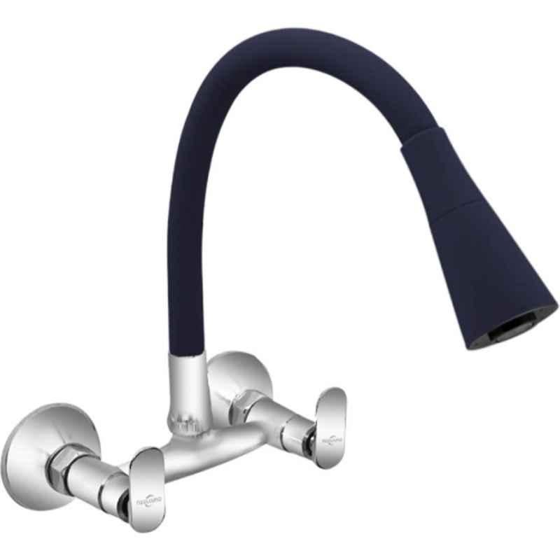 Neelkund Capsule Smart Brass Black Chrome Finish Flexible Sink Mixer with 360 deg Flexible Swivel Spout