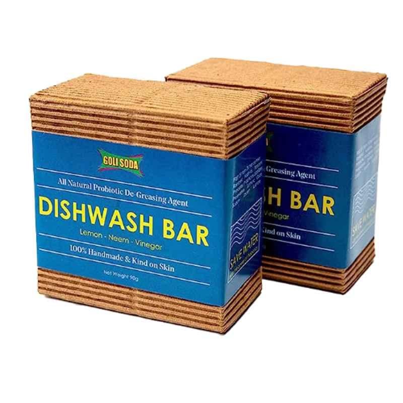 Goli Soda 90g All Natural Probiotics Dishwash Bar, GSDW001x2 (Pack of 2)