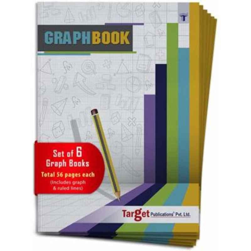 Target Publications A4 56 Pages Green & White Ruled Graph Book (Pack of 6)