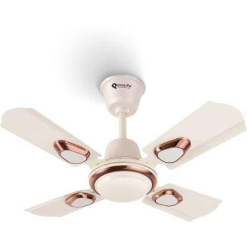 Prolife Optima Deco 750rpm 60W 4 Blades Ivory Anti Dust Ceiling Fan, Sweep: 600 mm