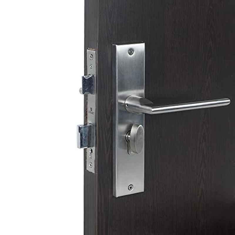 Homexpert Luna-CYS 8 inch 60mm Stainless Steel Silver Cylindrical Plate One Side Key Mortise Door Lock Set
