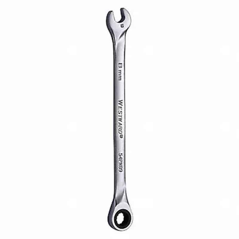Westward 5-7/8 inch Alloy Steel Chrome Ratchet Wrench, 54PN89