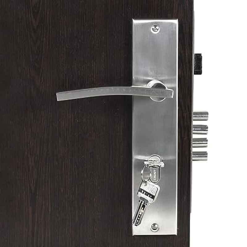 Handle Waala Ivy 10 inch 60mm Stainless Steel Silver Cylindrical Plate Both Side Key Mortise Door Lock Set