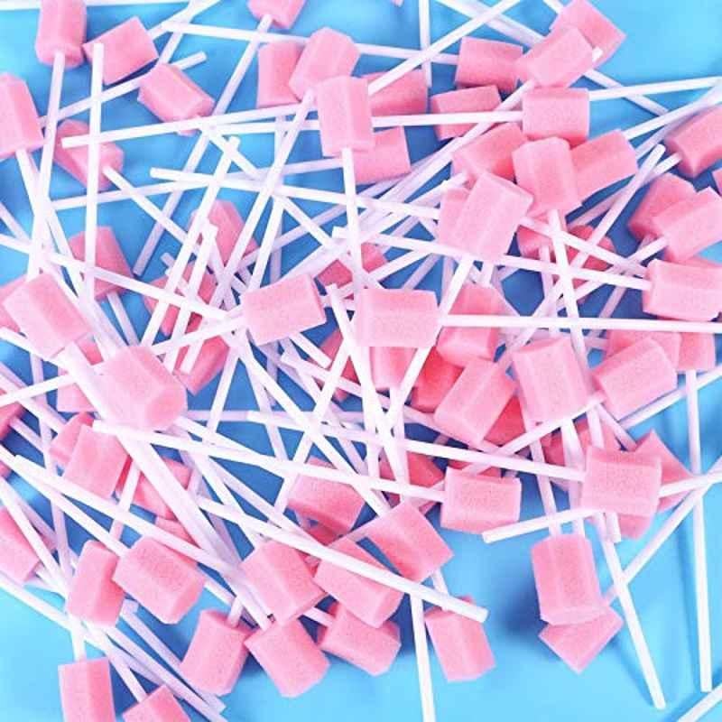 Safe-O-Kid 5.3 inch Pink Disposable Baby Mouth Swabs, SOK9MTSWAB001 (Pack of 100)