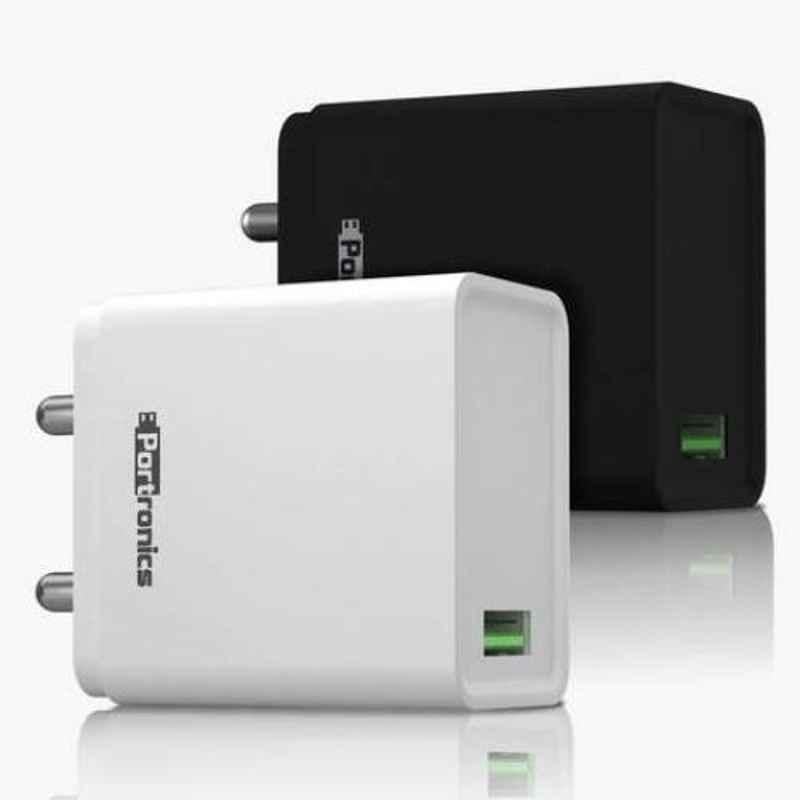 Portronics Adapto One Black Single USB Adaptor, POR 1103