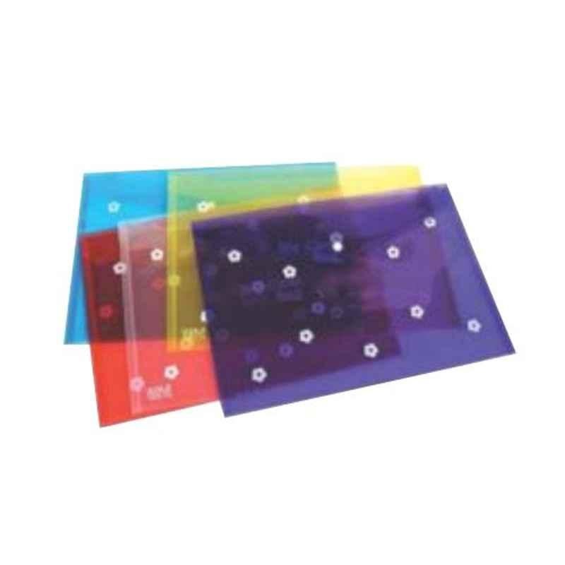 Midox Assorted 18 GSM Clear Documents Bag, MINT090 (Pack of 12)