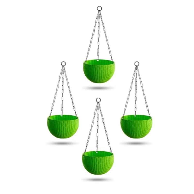 Gardens Need 4 Pcs 22x22x24cm 100% Virgin Plastic Lemon Green Euro Hanging Planter Basket
