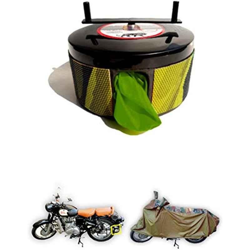 Bike Blazer Green Nylon Taffeta Universal Size Semi-Automatic Bike Body Cover for Army Commando Motorbikes