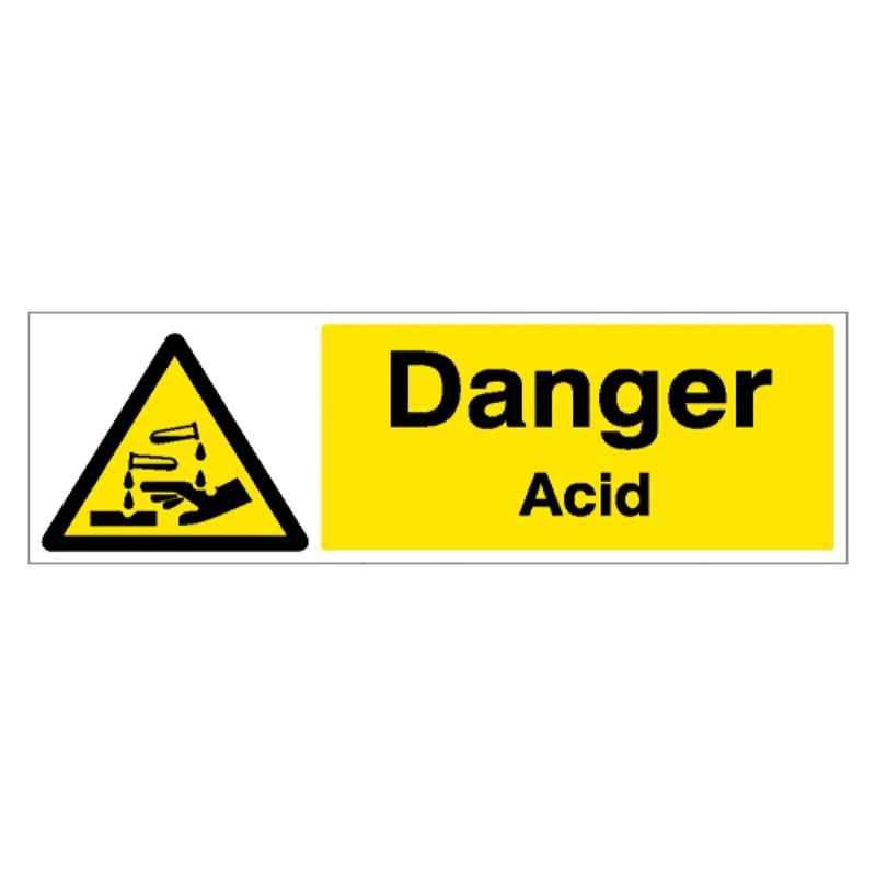 SUNSIGNS 600x200mm Vinyl & ACP Sheet Danger Acid Signage, SN0104VNLM3HPIFAM
