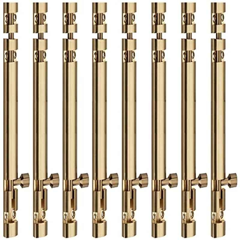 Screwtight Xylo 8 inch Aluminium Gold Finish Tower Bolt, XYLO-GOLD-8IN-8 (Pack of 8)