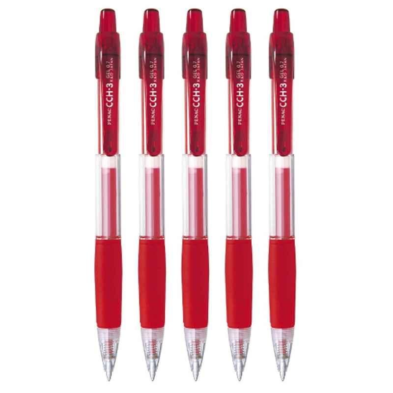 PENAC CCH-3 0.5mm Red Pen, BA3101-02EFPO5 (Pack of 5)
